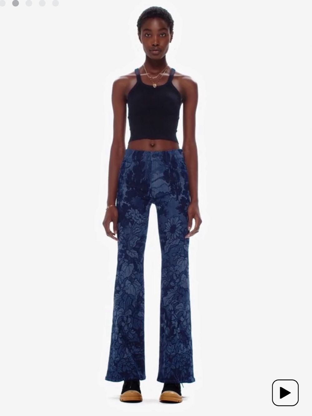 Mother Floral Flare Jeans